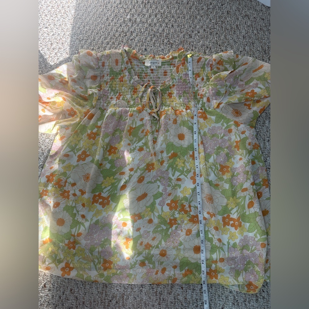 Umgee floral Flutter flowy Blouse size 1XL - Picture 8 of 9